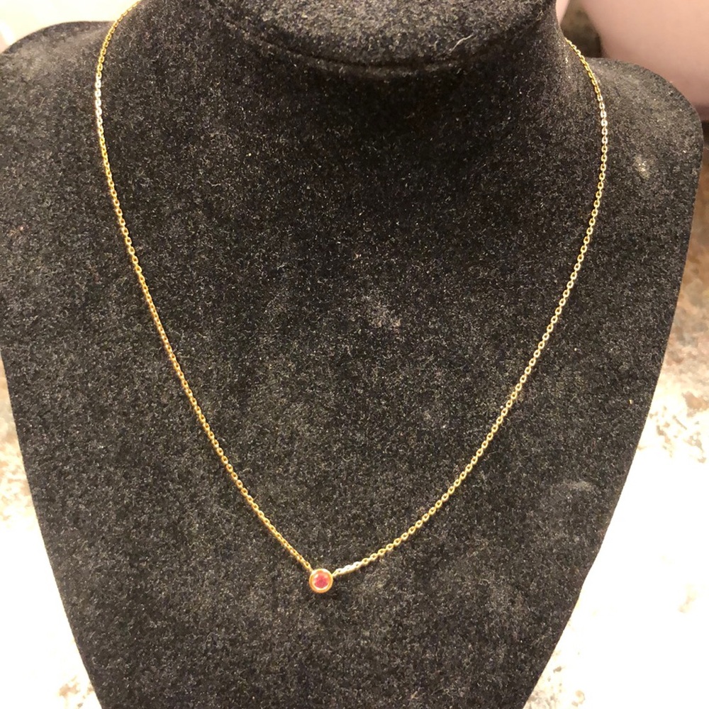 Michael Kors Pendant necklace with pink stone!